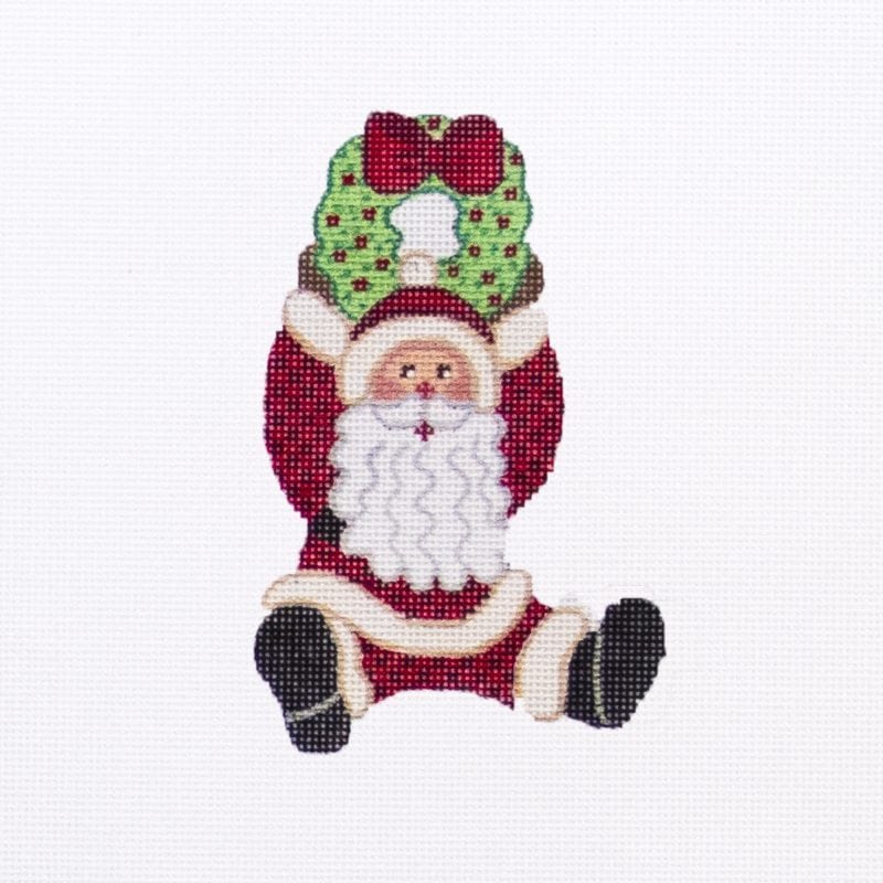 click here to view larger image of Shaped Ornament Santa/Wreath  LO-4 (hand painted canvases)
