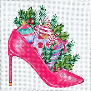 click here to view larger image of Holiday Shoe (hand painted canvases 2)