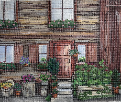 click here to view larger image of Floral Country Cottage (hand painted canvases)