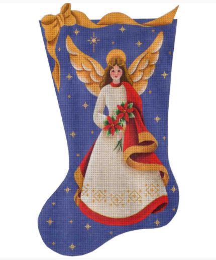 click here to view larger image of Poinsettia Angel - 13M (hand painted canvases)