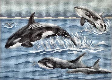 click here to view larger image of Pod of Orcas - 13M (hand painted canvases)