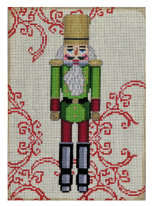 click here to view larger image of Green Nutcracker (hand painted canvases)