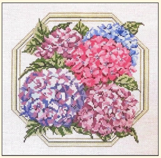 click here to view larger image of Hydrangea Group/Border (hand painted canvases)