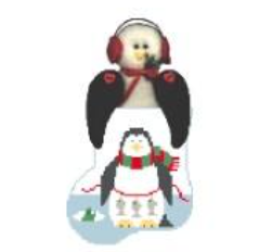 click here to view larger image of Fishing Penguin w/Penguin Mini Sock (hand painted canvases)