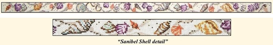 click here to view larger image of Sanibel Shell Belt (hand painted canvases)