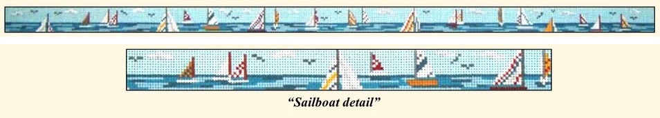 click here to view larger image of Sailboat Belt (hand painted canvases)