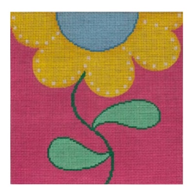 click here to view larger image of Yellow Flower on Pink (hand painted canvases)