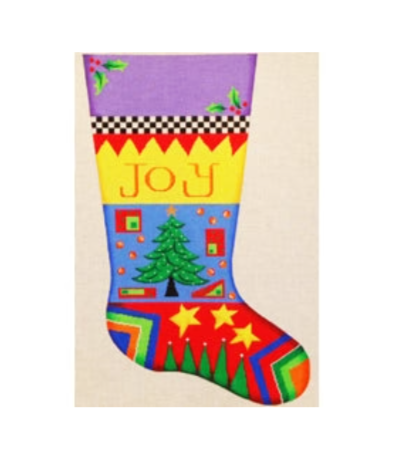 click here to view larger image of Bright Joy Stocking (hand painted canvases)