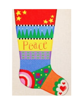 click here to view larger image of Bright Peace Stocking (hand painted canvases)