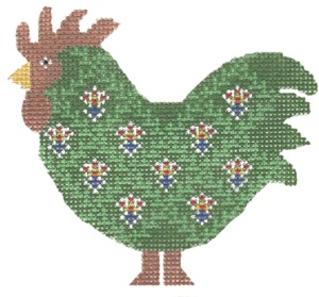 click here to view larger image of Green Rooster (hand painted canvases)