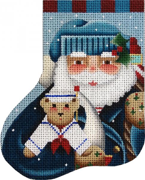 click here to view larger image of Sailor Claus Mini Sock (hand painted canvases)