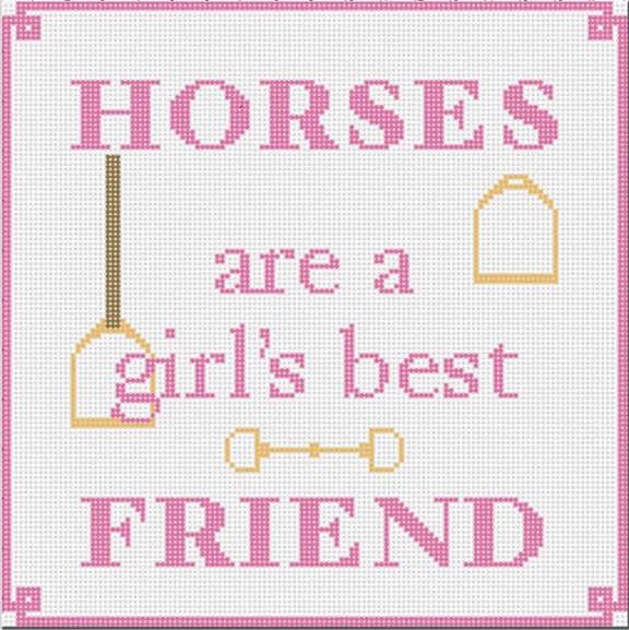 click here to view larger image of Horses are a Girls Best Friend (hand painted canvases)