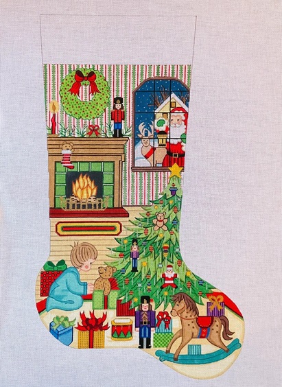 click here to view larger image of Christmas Stocking 7364 - 18M (hand painted canvases)