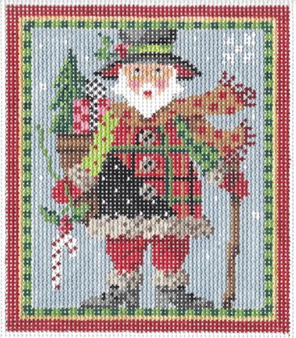 click here to view larger image of Mini Patchwork Santa (hand painted canvases)