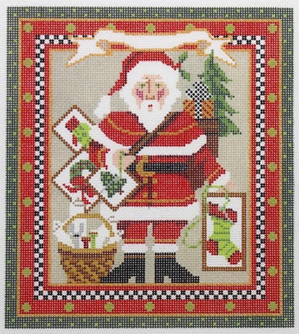 click here to view larger image of Classic Stitching Santa (hand painted canvases)