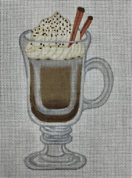 click here to view larger image of Hot Chocolate - Fancy Glass Mug (hand painted canvases)