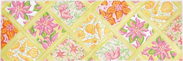 click here to view larger image of Lilly Inspired Lattice Patchwork - PL-23 (hand painted canvases 2)