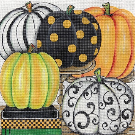 click here to view larger image of Pumpkins Galore (hand painted canvases)