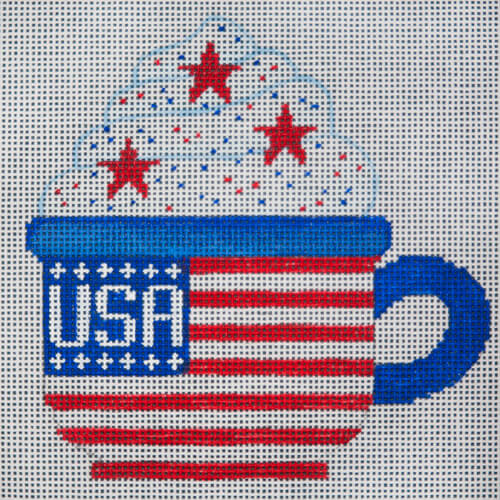 click here to view larger image of USA Coffee Cup (hand painted canvases)