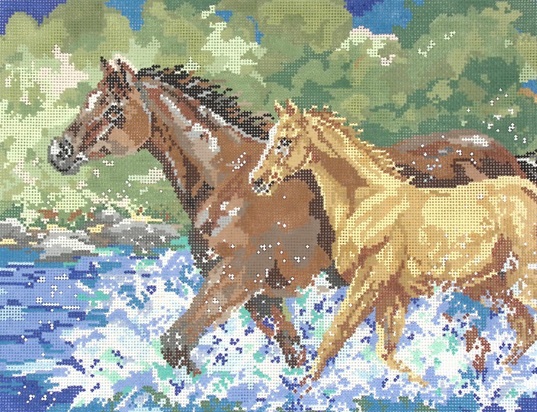 click here to view larger image of Morning Gallop (hand painted canvases)
