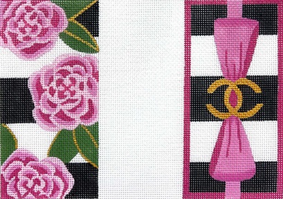 click here to view larger image of Chanel Rose Eyeglass Case (hand painted canvases)