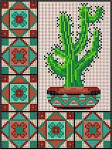 click here to view larger image of Cactus and Border #3 (hand painted canvases)