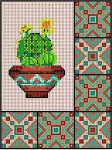 click here to view larger image of Cactus and Border #1 (hand painted canvases)