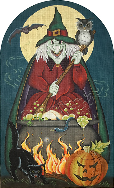 click here to view larger image of Witch and Cauldron Dome (hand painted canvases)
