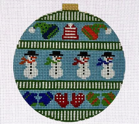click here to view larger image of Snowmen Ornament (hand painted canvases)