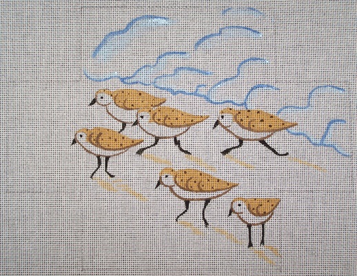 click here to view larger image of Sandpipers Brick Cover (hand painted canvases)