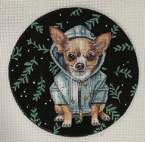 click here to view larger image of Chihuahua Ornament   (hand painted canvases)
