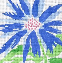 click here to view larger image of Medium Blue Splash Flower (hand painted canvases)