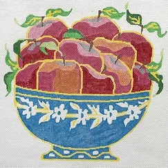 click here to view larger image of French Harvest Bowl - Apples (hand painted canvases)