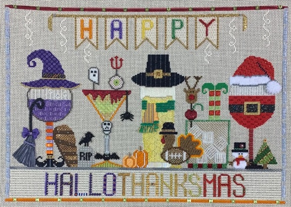 click here to view larger image of Hallothanksmas (hand painted canvases)