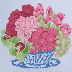 click here to view larger image of Pink and Lime Bouquet (hand painted canvases)