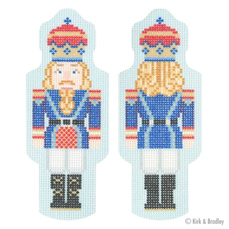 click here to view larger image of Double-Sided Nutcracker Ornament - Royal Blue (printed canvas)