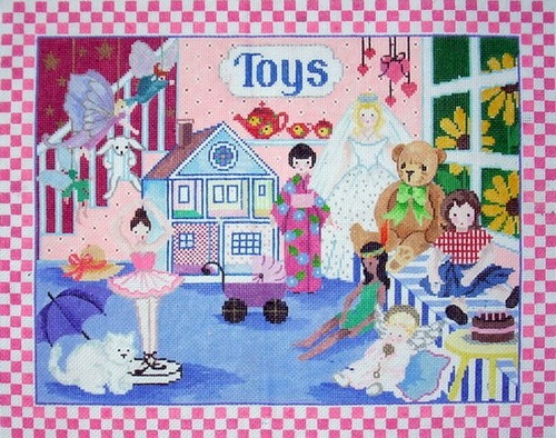 click here to view larger image of Girl’s Toys (hand painted canvases)