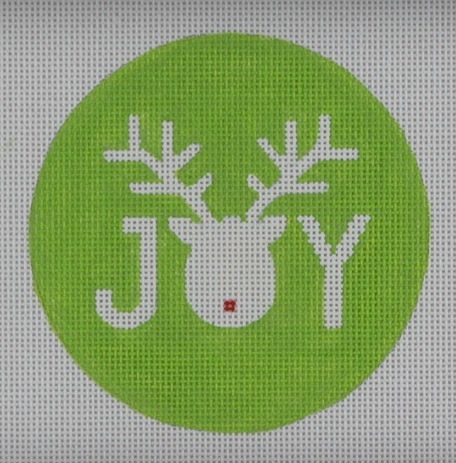 click here to view larger image of Reindeer Joy Ornament (hand painted canvases)