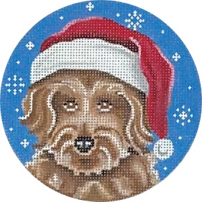 click here to view larger image of Doodle Santa Dog (hand painted canvases)