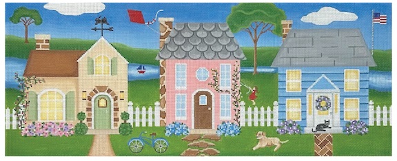 click here to view larger image of Houses in Season - Summer (hand painted canvases)