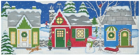 click here to view larger image of Houses in Season - Winter (hand painted canvases)