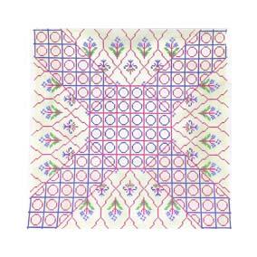 click here to view larger image of Octagon Geometric w/Flowers (fibers)