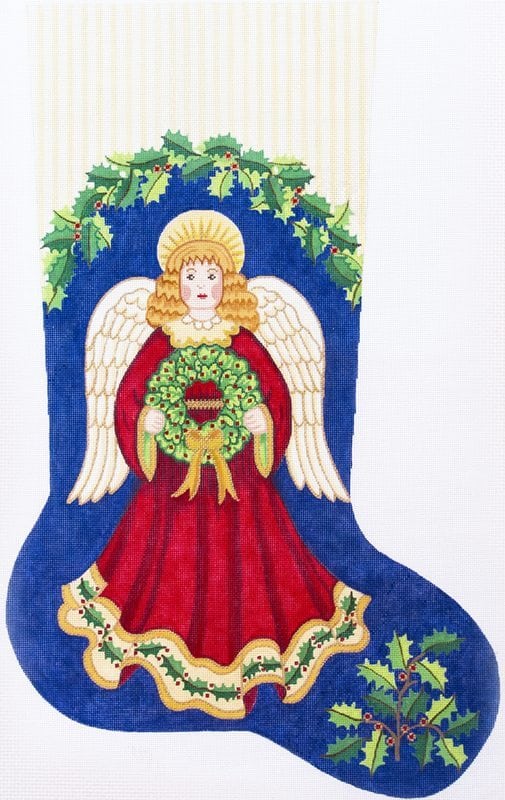 click here to view larger image of Christmas Stocking/Angel - 7296 (hand painted canvases)