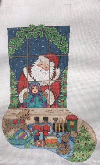click here to view larger image of Christmas Stocking - 7356-13M (hand painted canvases)
