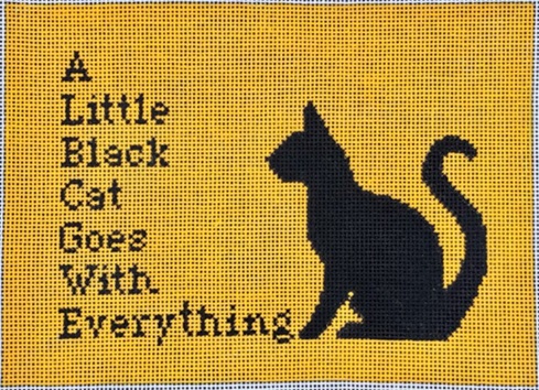click here to view larger image of Little Black Cat Goes w/Everything, A (hand painted canvases)