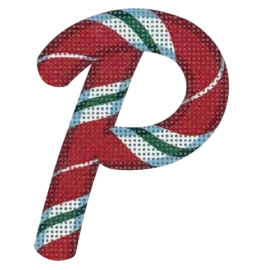 click here to view larger image of Candy Cane Letter - P (printed canvas)