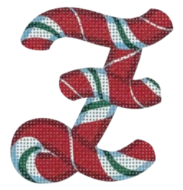 click here to view larger image of Candy Cane Letter - Z (printed canvas)