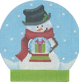 click here to view larger image of Snowman Snow Globe/Present (hand painted canvases)