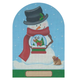 click here to view larger image of Snowman Snow Globe Large/Reindeer (hand painted canvases)