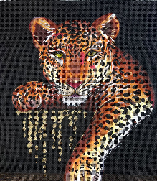 click here to view larger image of Leopard on Black (hand painted canvases)